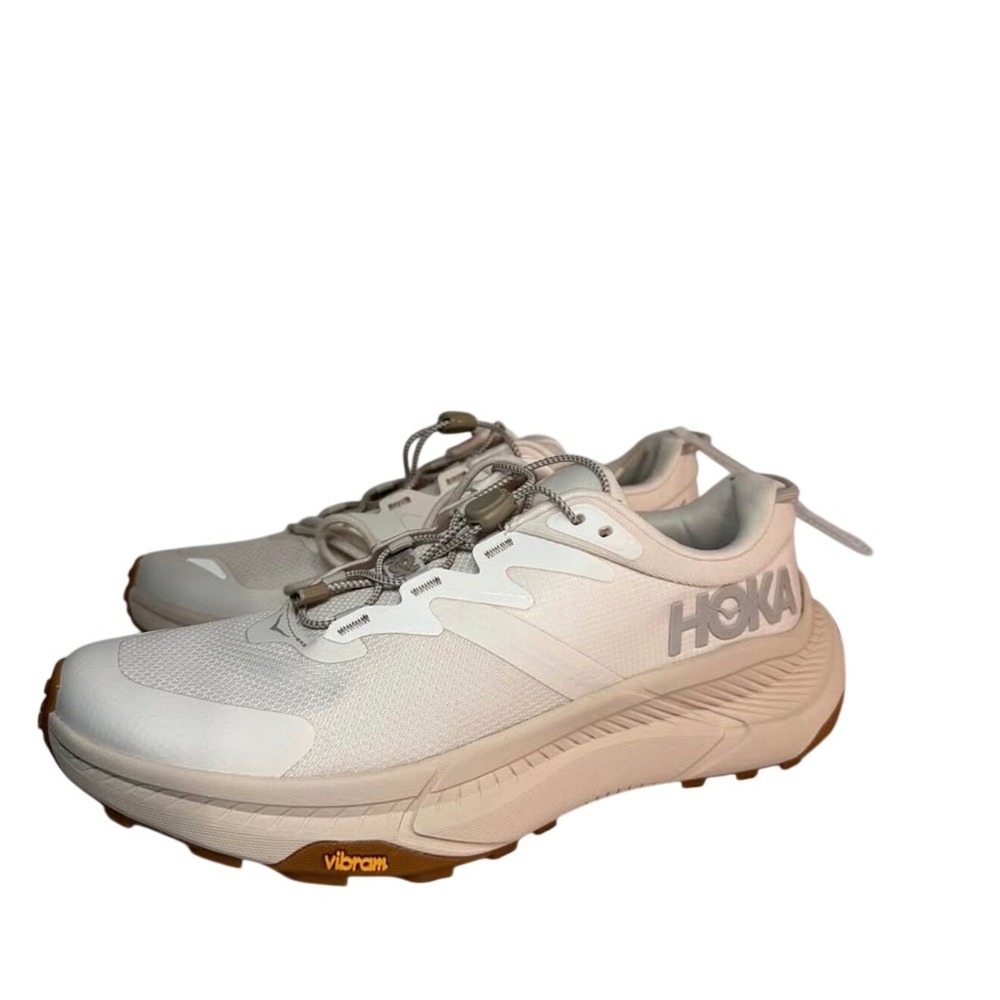Hoka Transport Eggnog White Cordura Vibram Sneakers 1123154 EEGG Womens 8.5 B